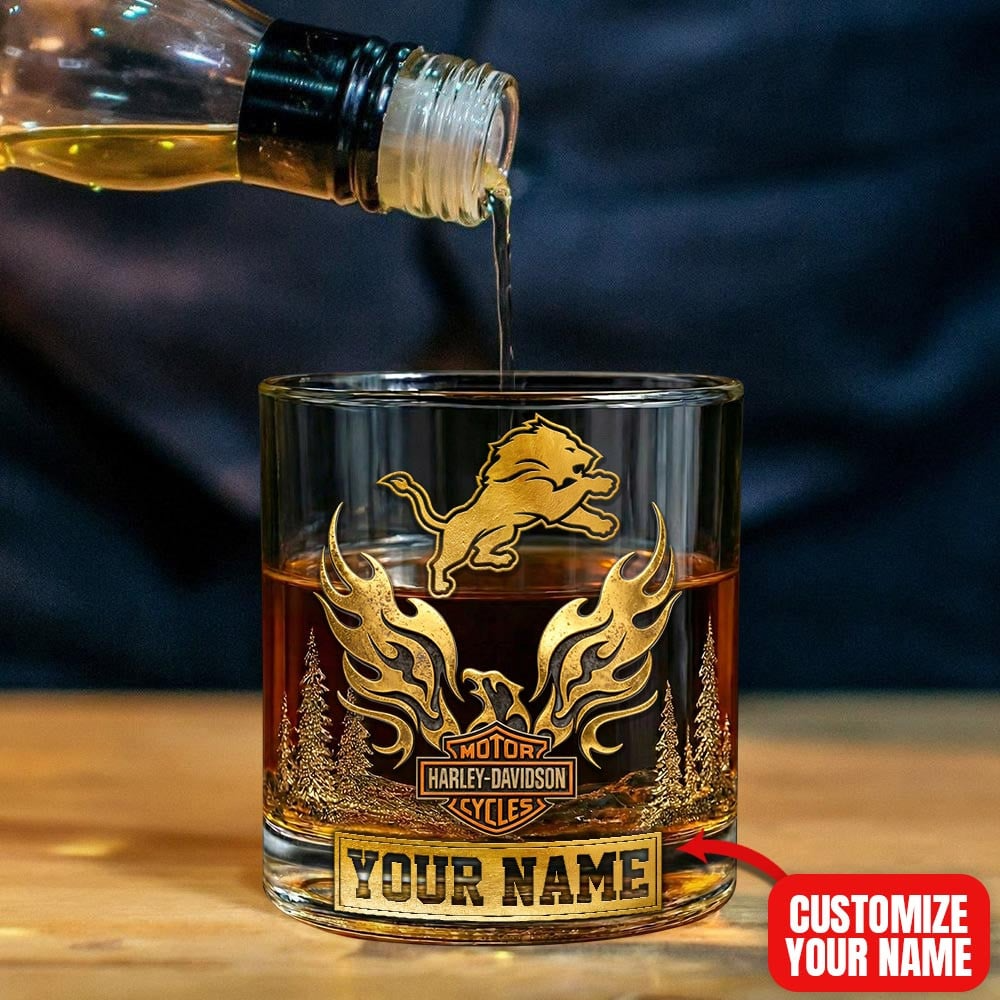 DL Premium NFL Motorcycle Personalized Whiskey Glass DDT NTL