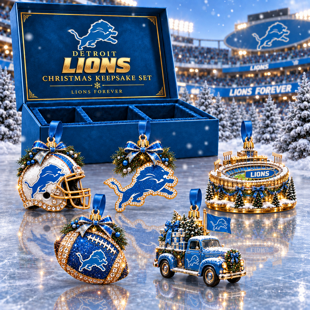 DL x NFL Christmas KICKOFF Personalized Set 5 Acrylic Ornament