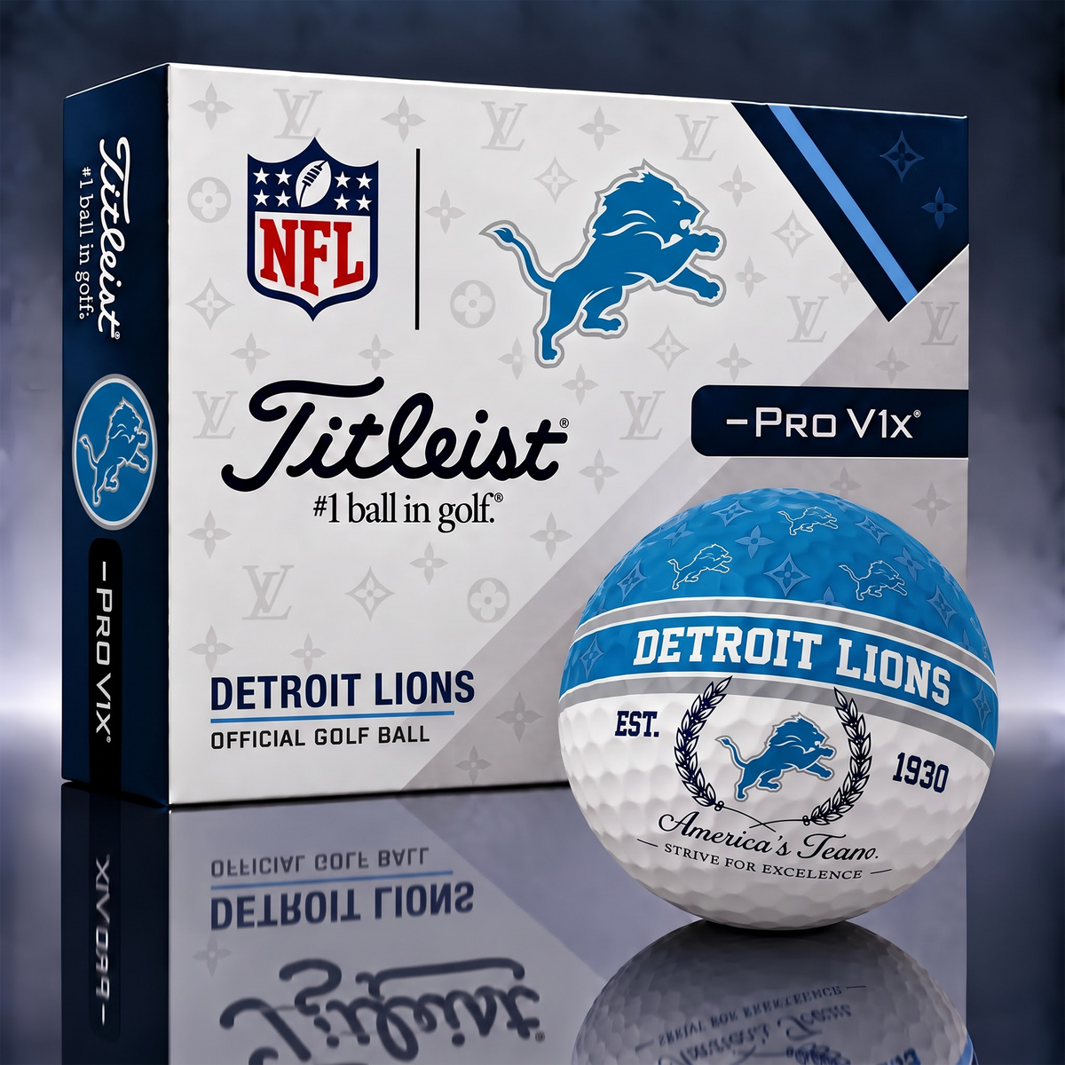 DL x NFL Custom LV x Titleist Pro V1 Golf Balls Set
