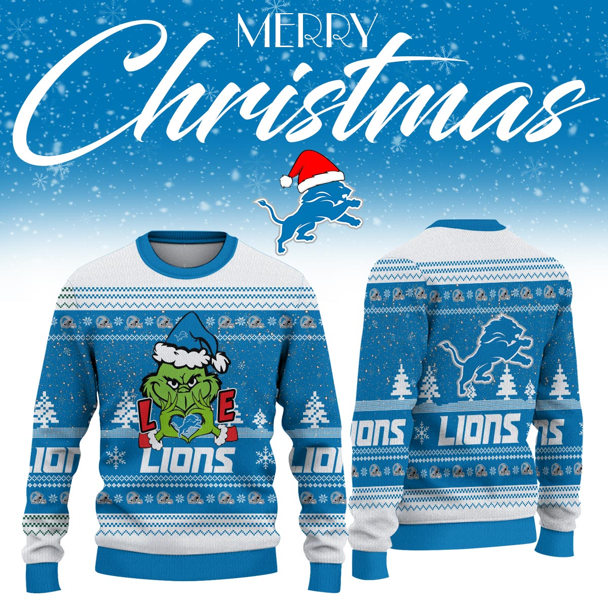 DL x NFL Love Football Ugly Christmas Sweater DDT NTL