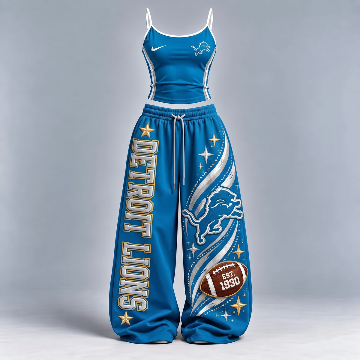 DL x Premium NFL Sports-Inspired Cami & Wide-Leg Pants Set
