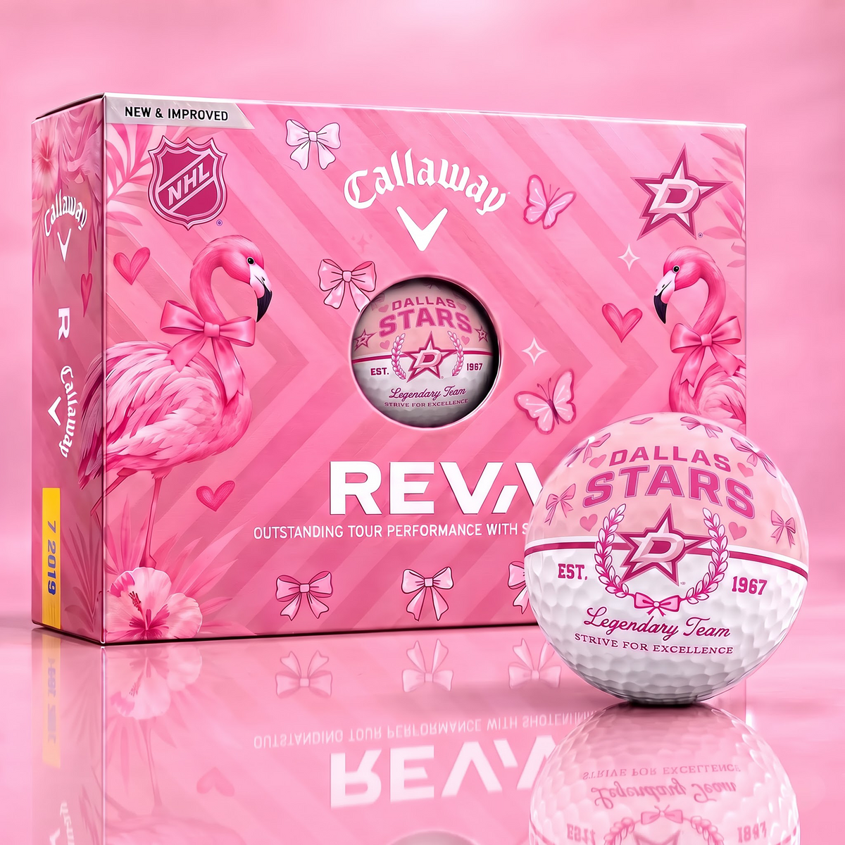 DS x Custom NHL Pink Coquette Ladies Golf Balls