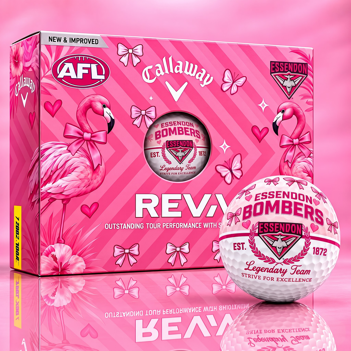 ESS X Custom AFL Pink Coquette Ladies Golf Balls