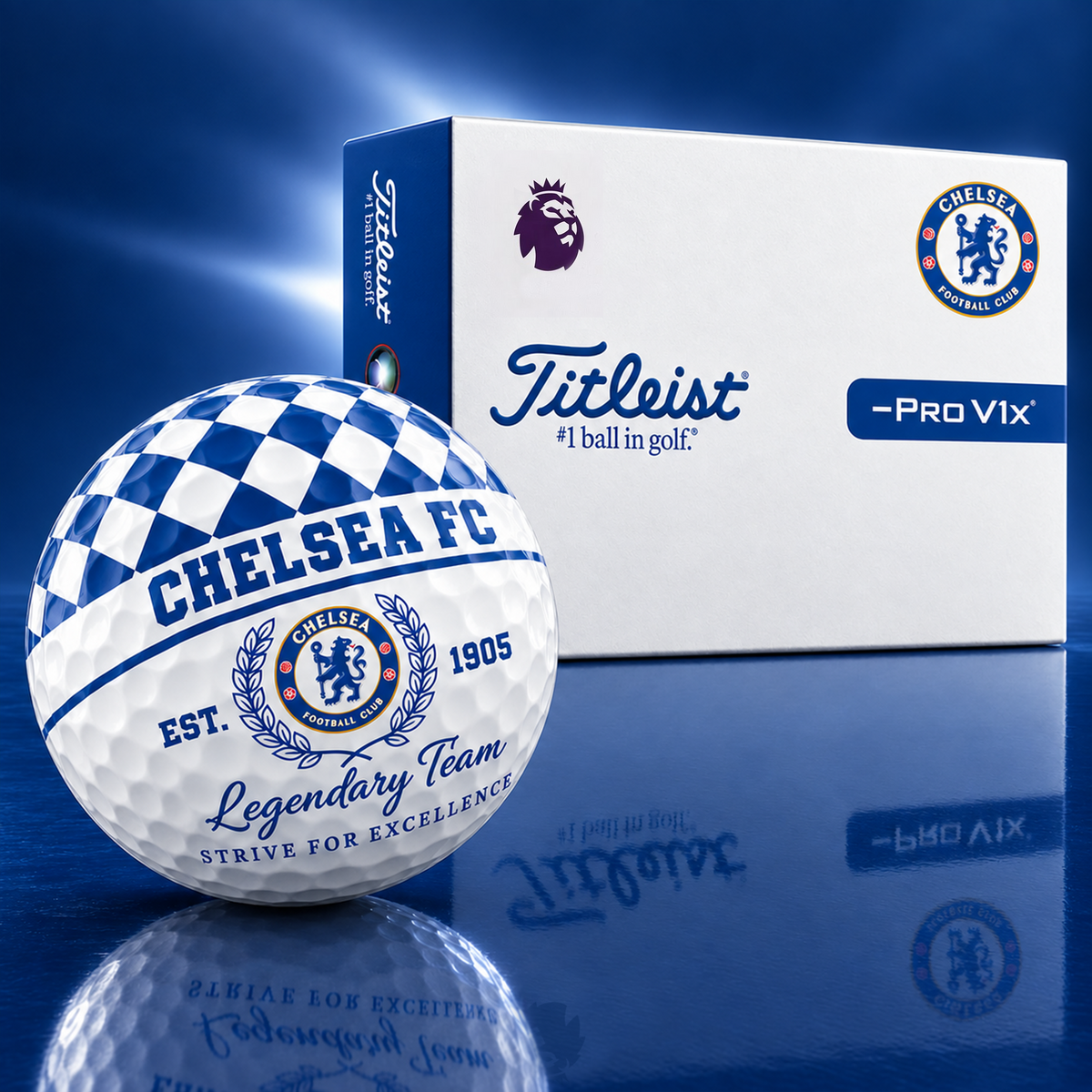 Exclusive EPL x CHE Legendary Team V6 Golf Ball