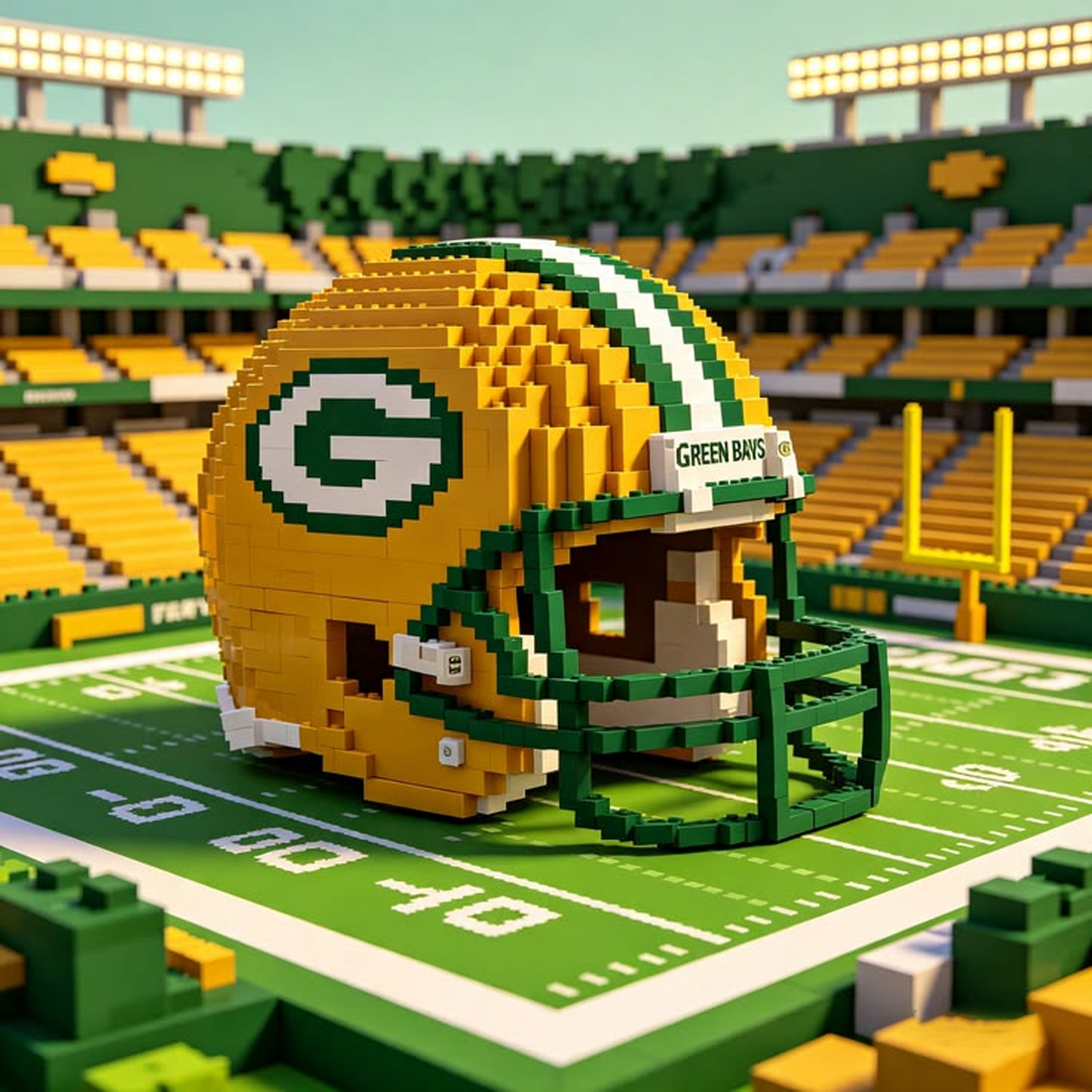 GB X Custom NFL Game Day Football Helmet Building Block Set