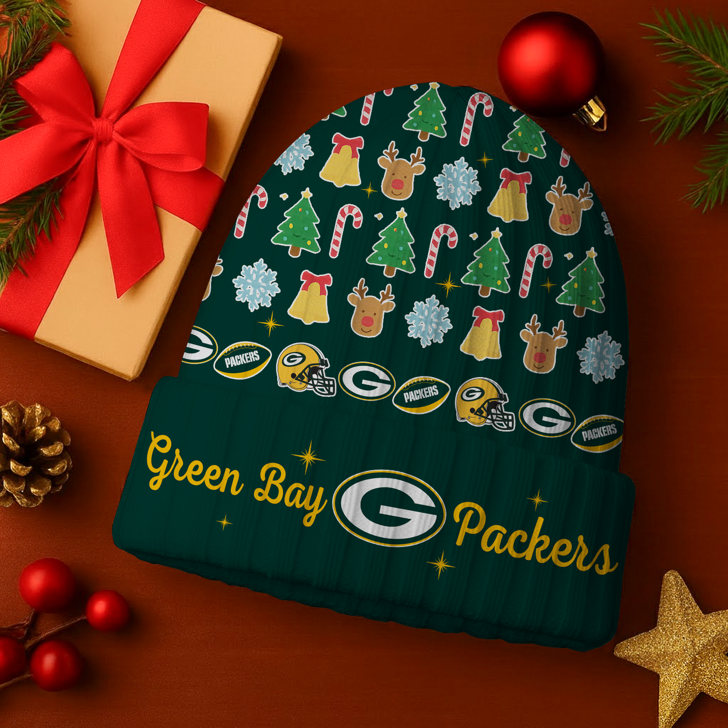 GB x NFL Christmas Beanie DatND DVT