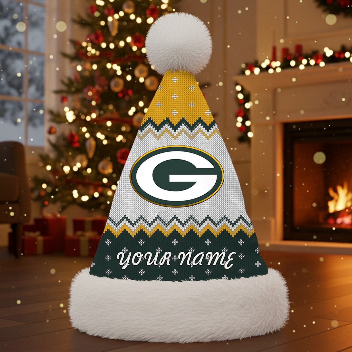 GB x NFL Personalized Santa Hat Christmas DATND TANTD