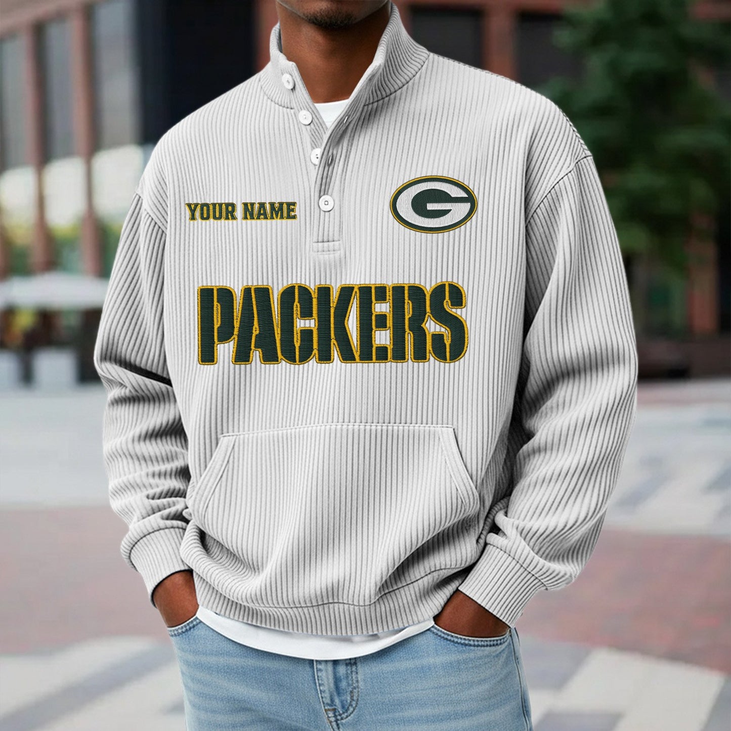 GB x NFL Waffle High Neck Long Sleeved Sweatshirt DATND TANTD 221125
