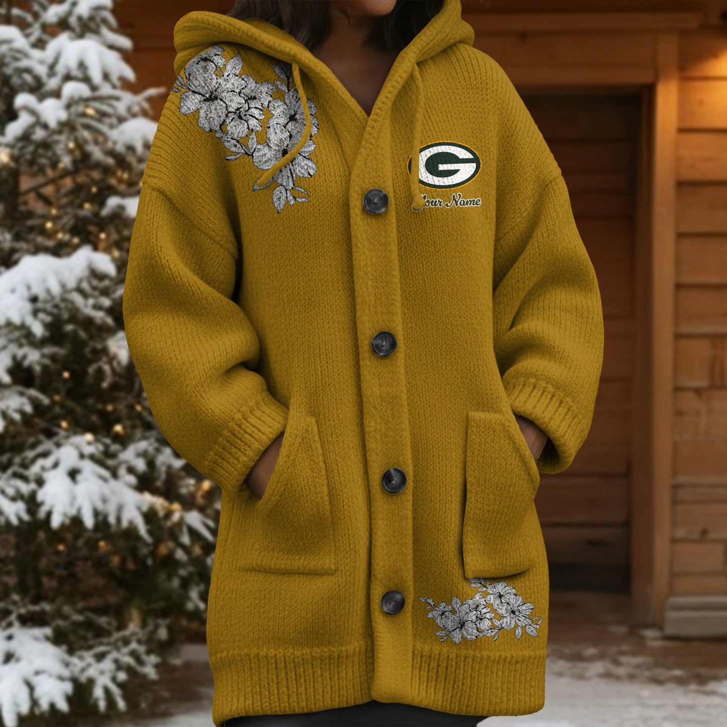 GB x NFL Women's Casual Knitted Hooded Cardigan DATND TANTD 211125