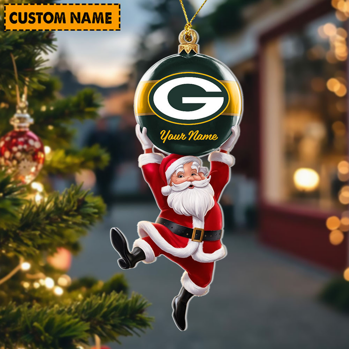 GB x Personalized NFL Acrylic Ornament Christmas DATND TANTD