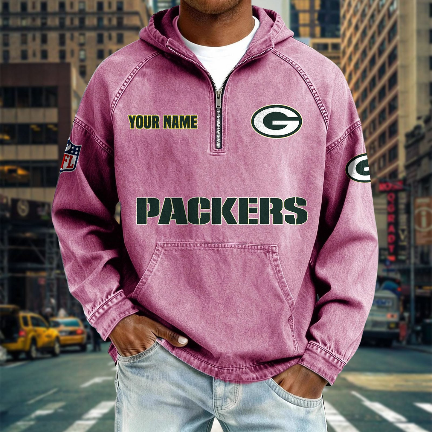 GBP x NFL Denim Long - Sleeved Hooded Sweatshirt DDT NTL