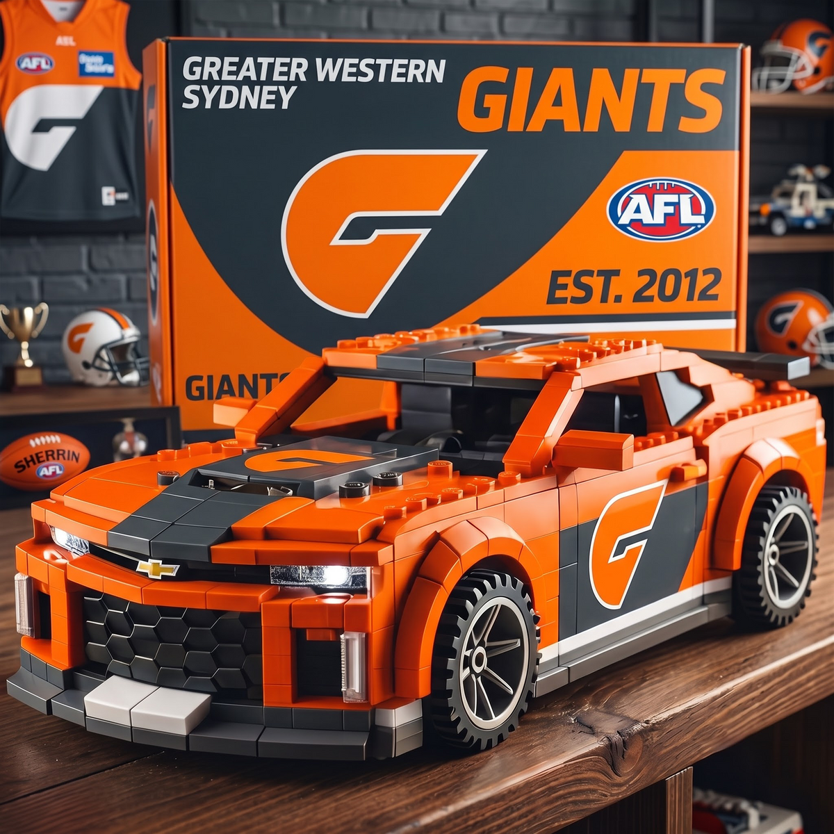 GWS x AFL Team Muscle Car Building Block Set