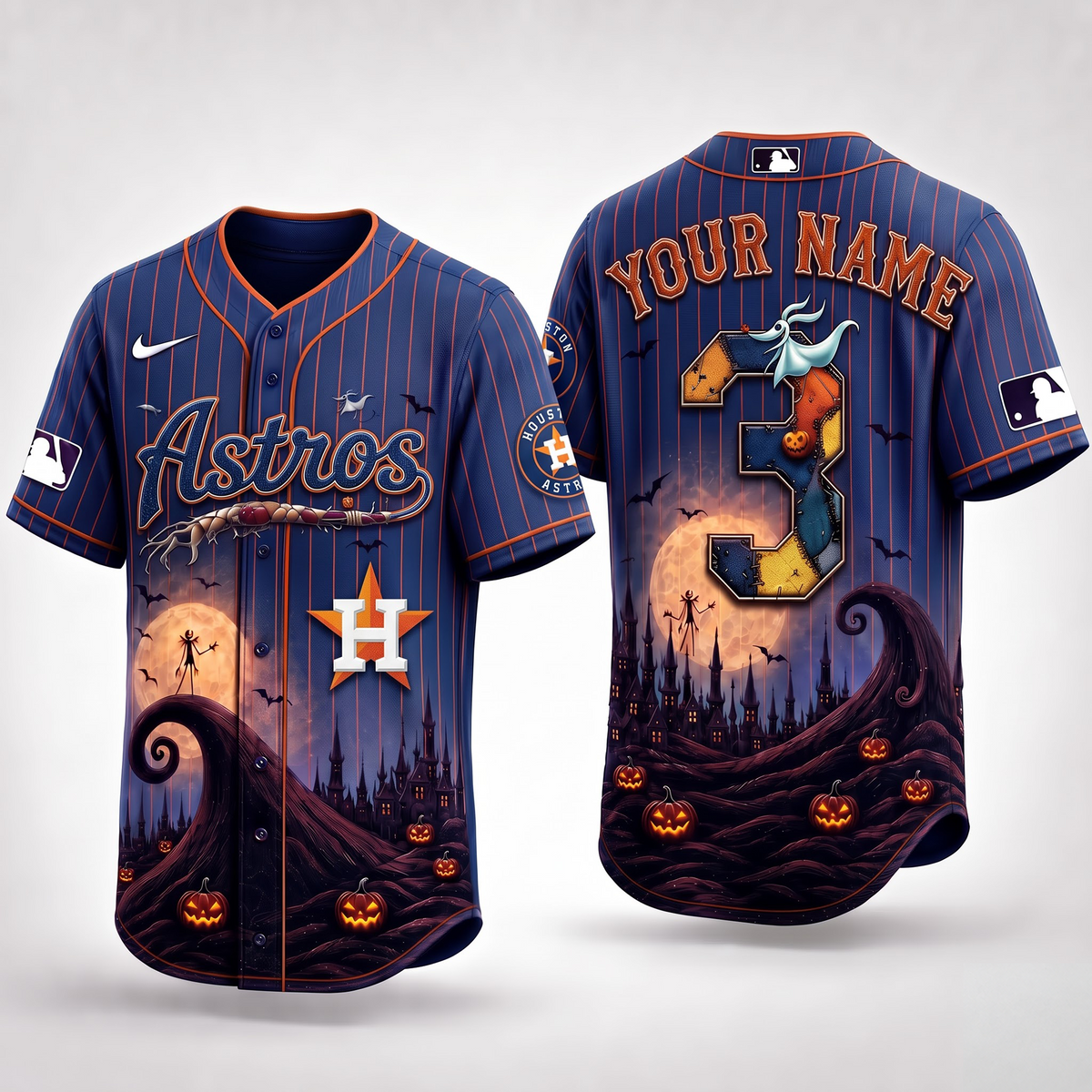 HOU X Premium MLB Haunted Moon Halloween Baseball Jersey