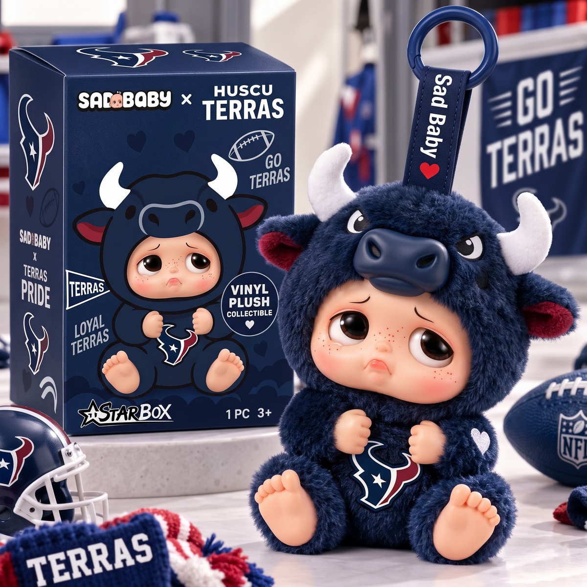 HT x NFL Sad Baby Custom Vinyl Plush Keychain