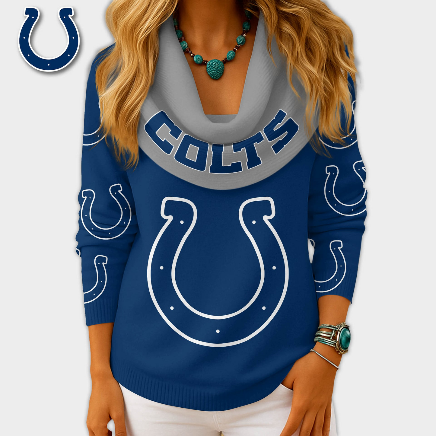 IC Premium NFL Fan Cowl Neck Sweater 3D Shirt DDT NTL