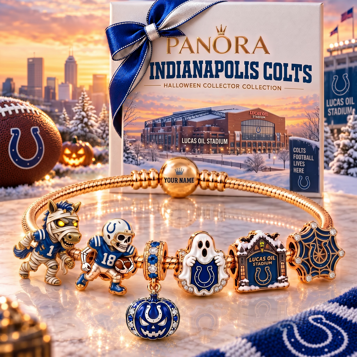 IC x Luxury NFL Gold Charm Halloween Bracelet