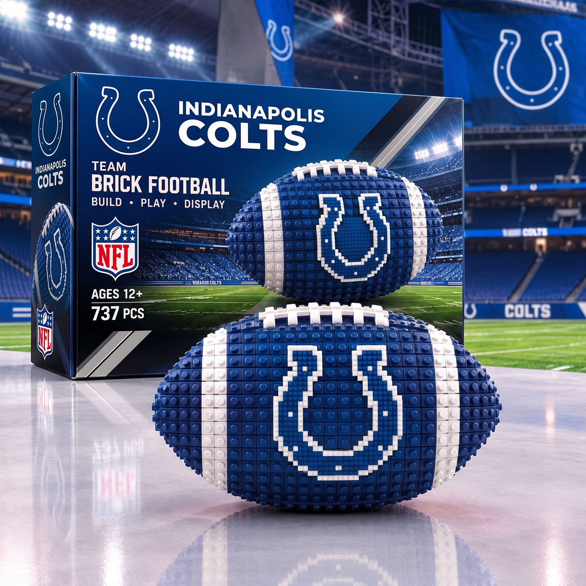 IND X NFL Team Brick Football Building Set – 3D Bricks Collector Model