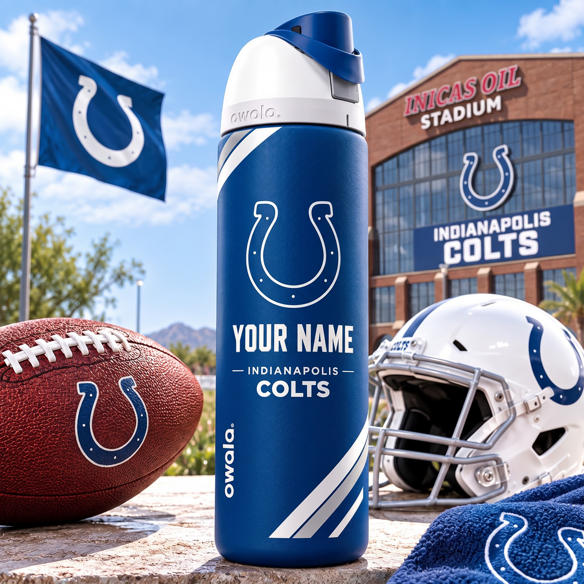 IND X Premium NFL Owala Water Bottle