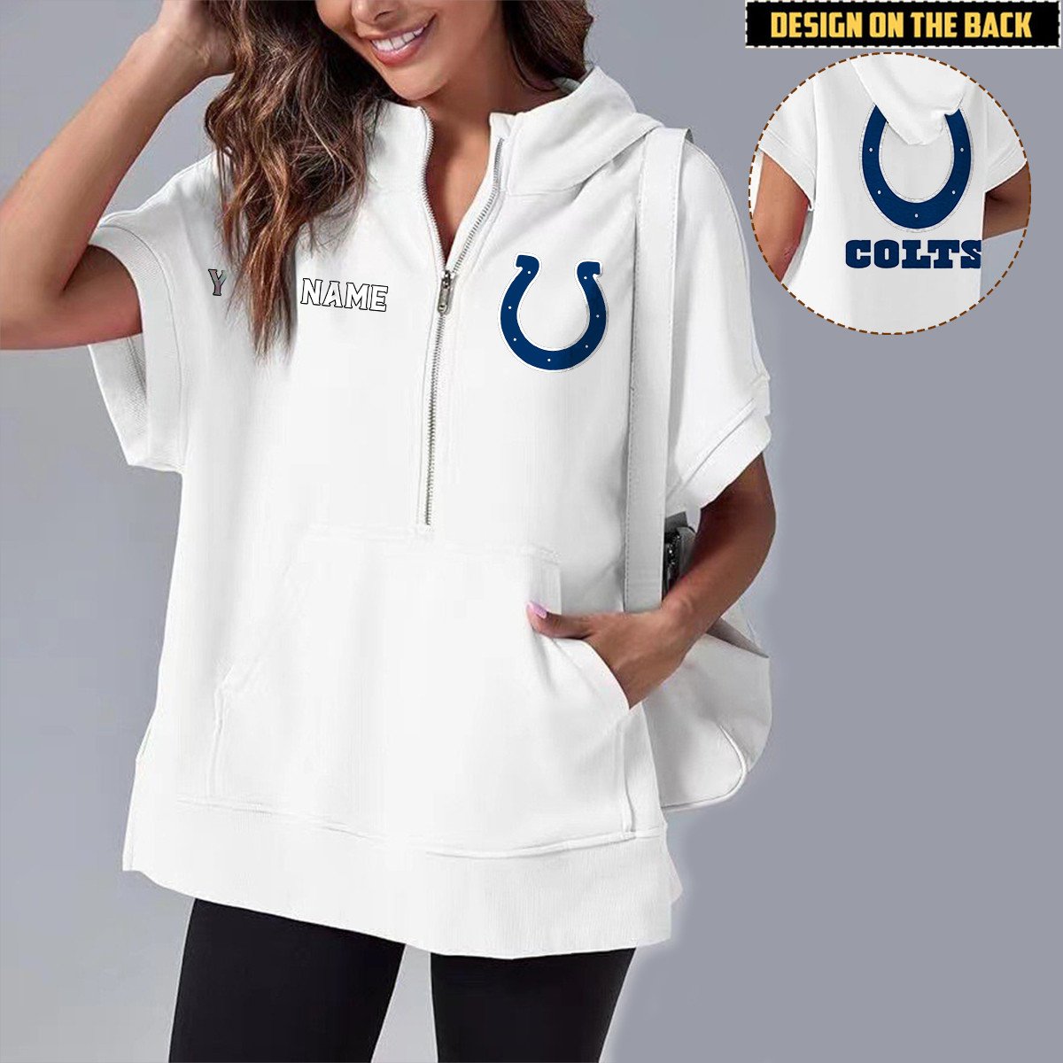 IND x NFL Short Sleeve Zip Hoodie DATND TANTD
