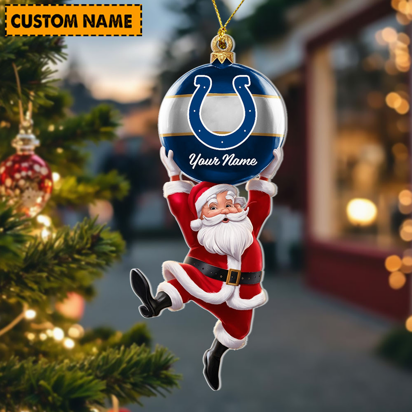 IND x Personalized NFL Acrylic Ornament Christmas DATND TANTD