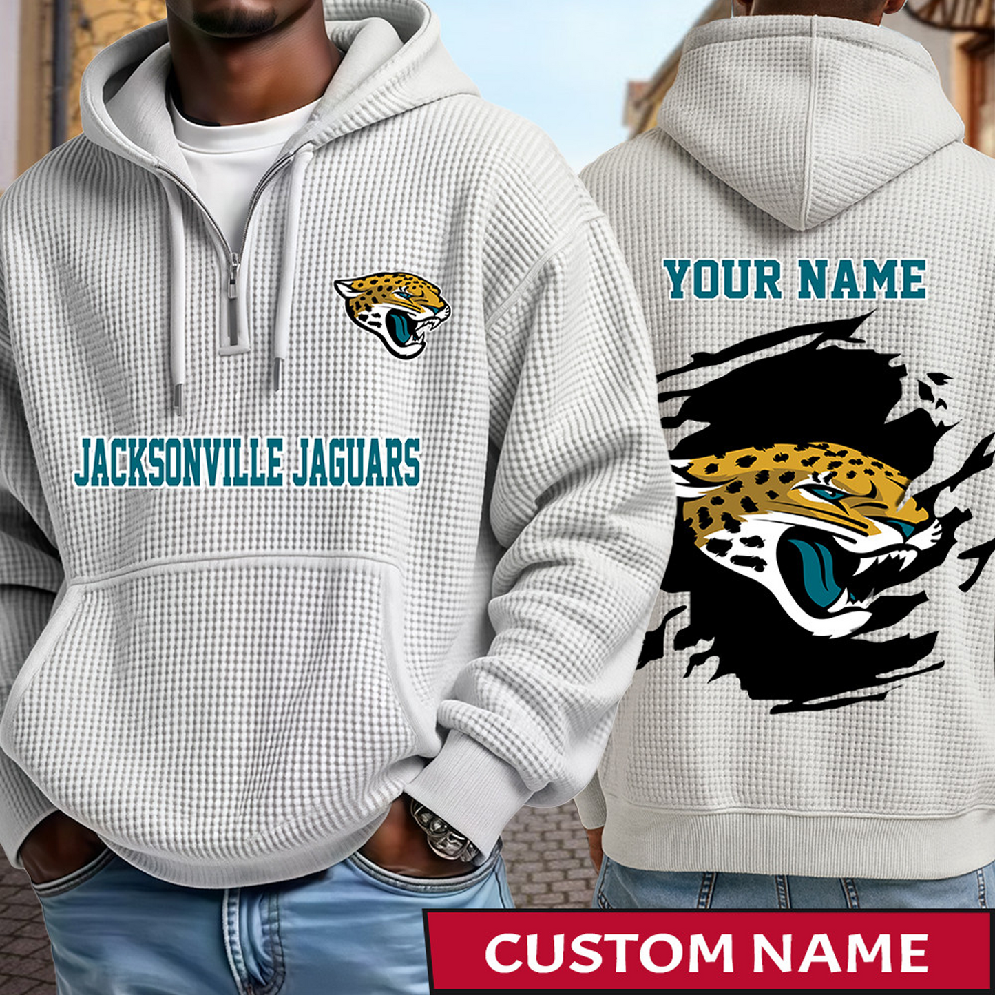 JAC x NFL Waffle Half Zip Hoodie DATND TANTD