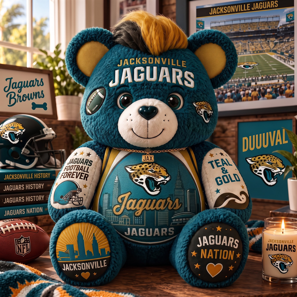 JJ x NFL Bear Custom Shaped Pillow