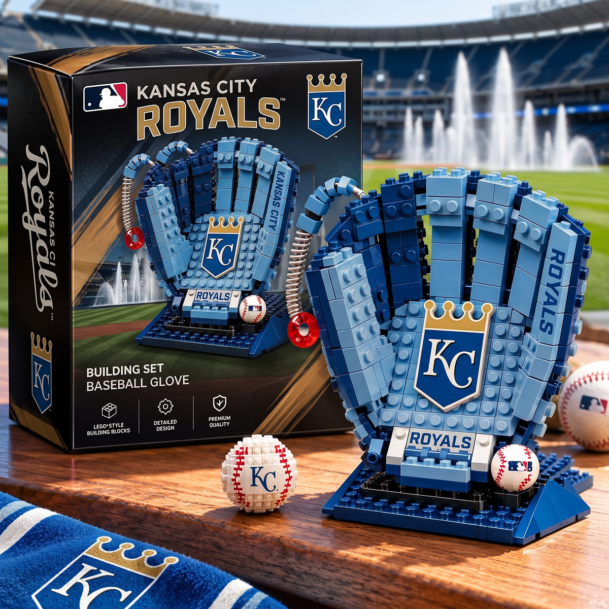 KC X MLB Teams Baseball Glove Building Block Set