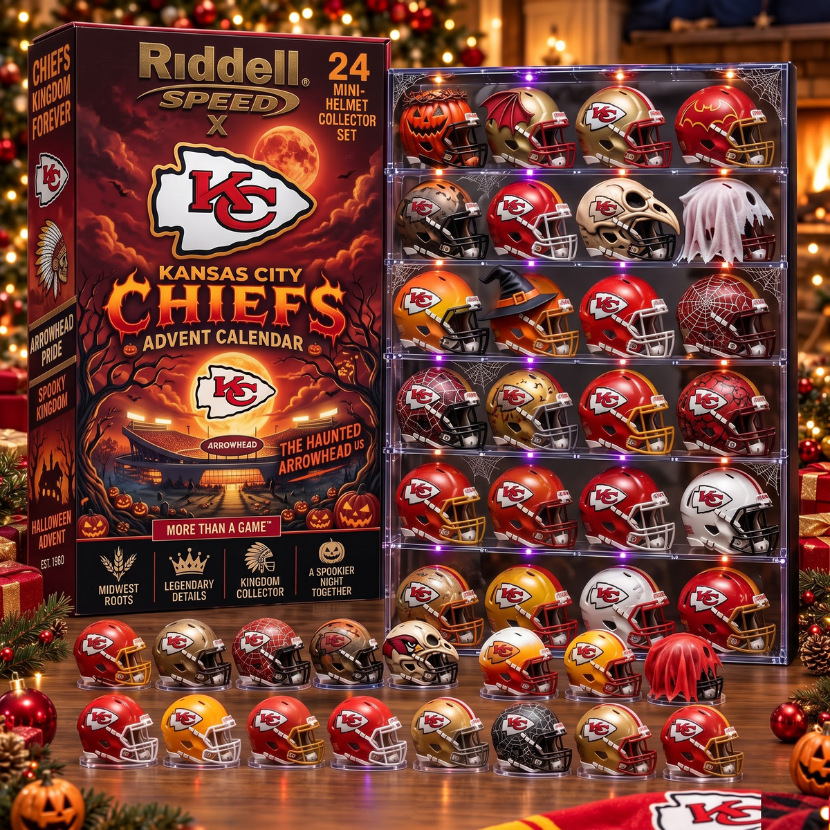 KC X NFL Halloween Advent Calendar – 24 Mini Helmet Collector Set