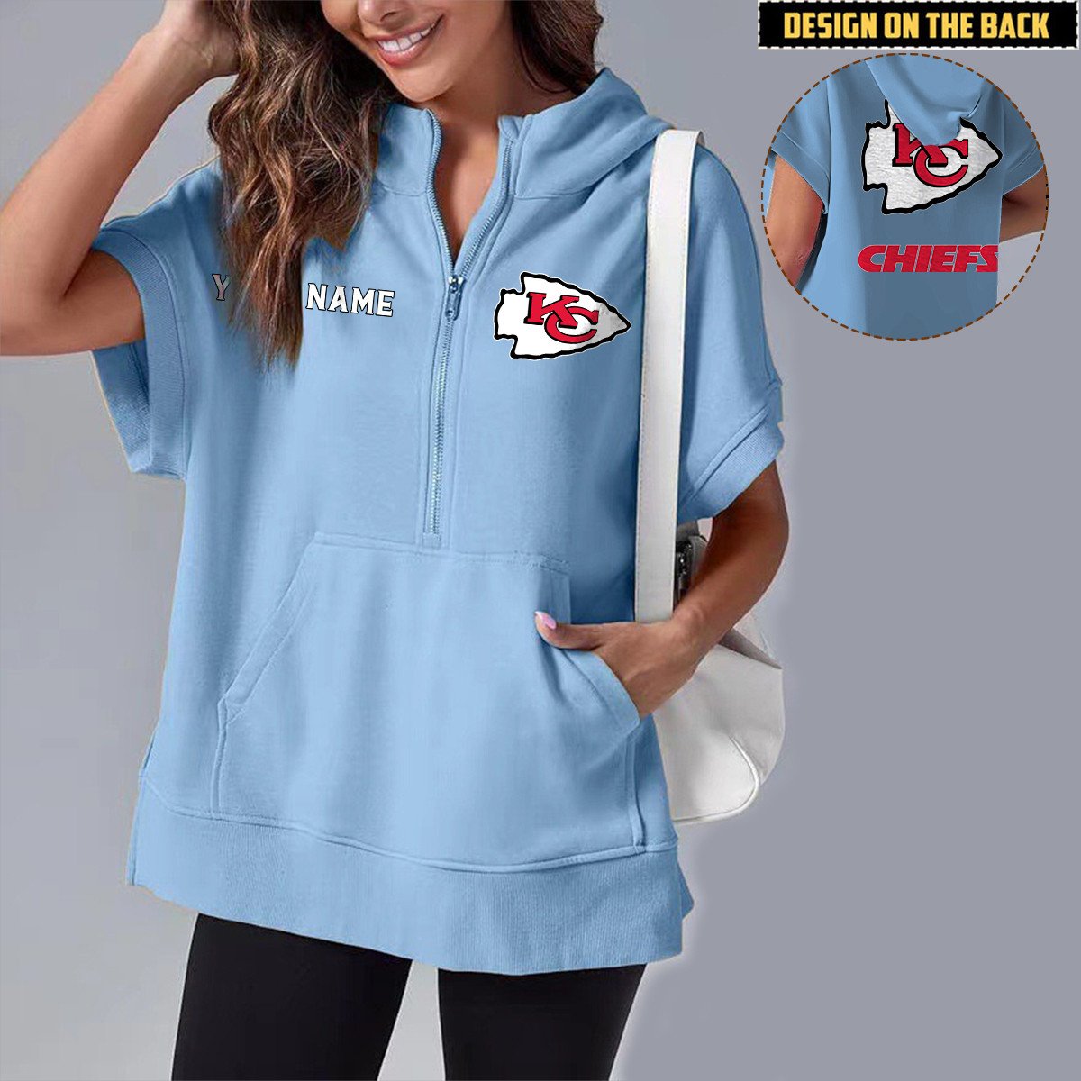 KCC x NFL Short Sleeve Zip Hoodie DATND TANTD