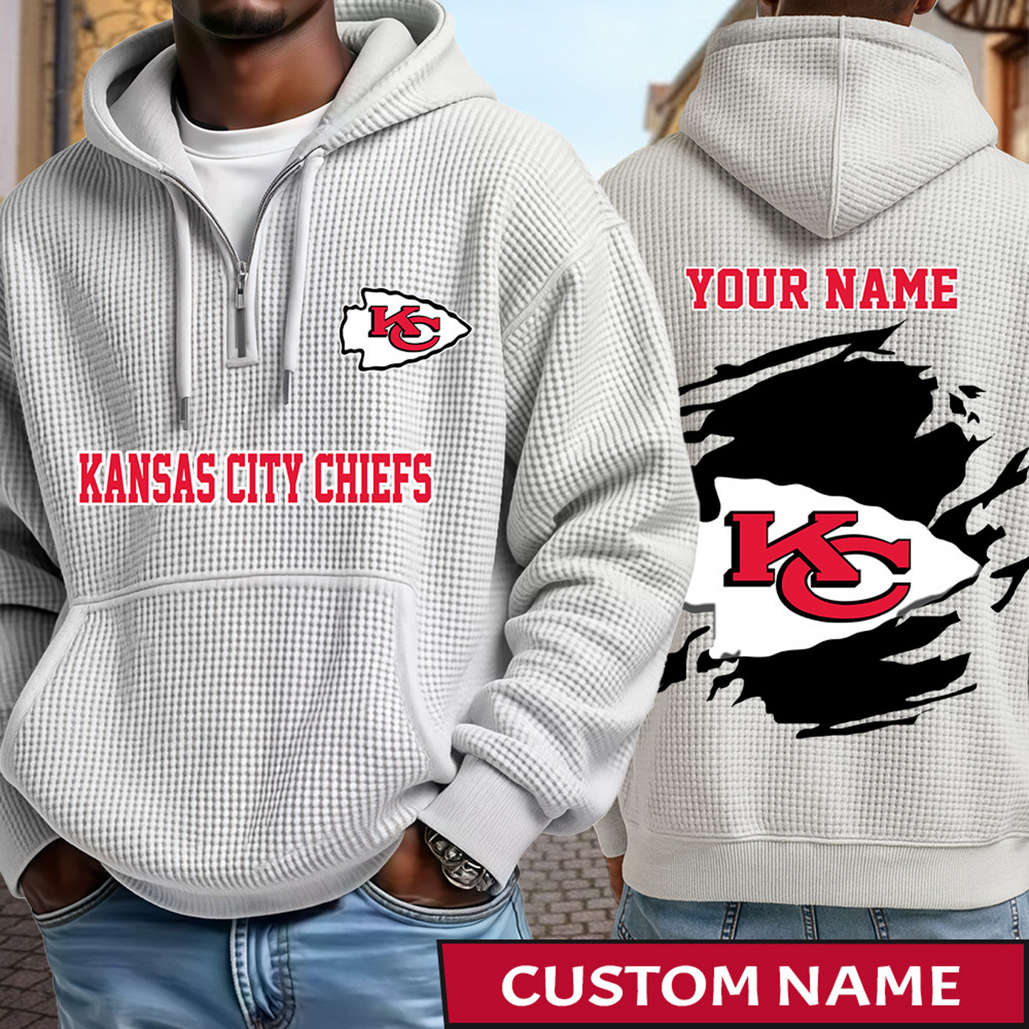 KCC x NFL Waffle Half Zip Hoodie DATND TANTD