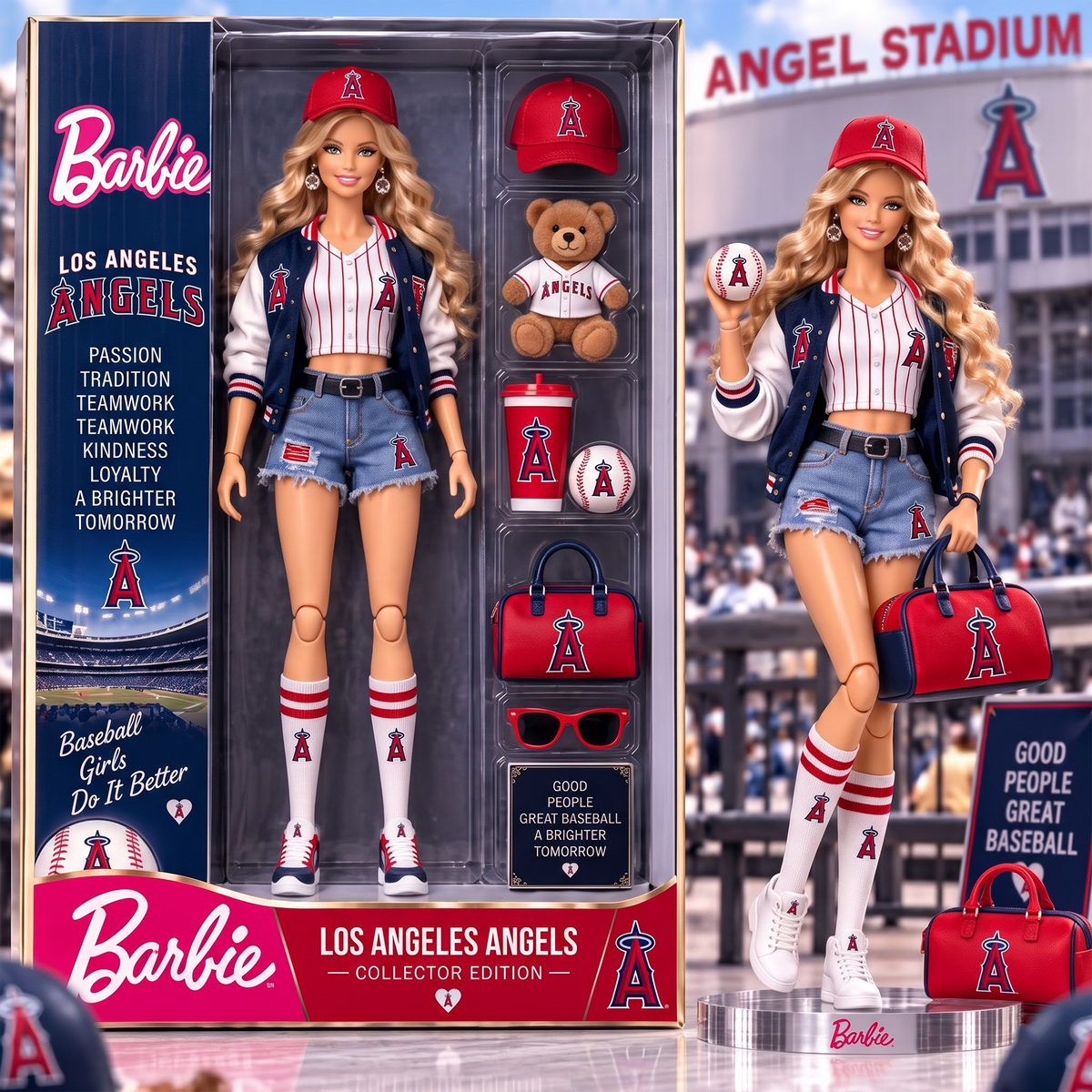 LAA x Personalized MLB Barbie Acrylic Block Plaque Figure Set
