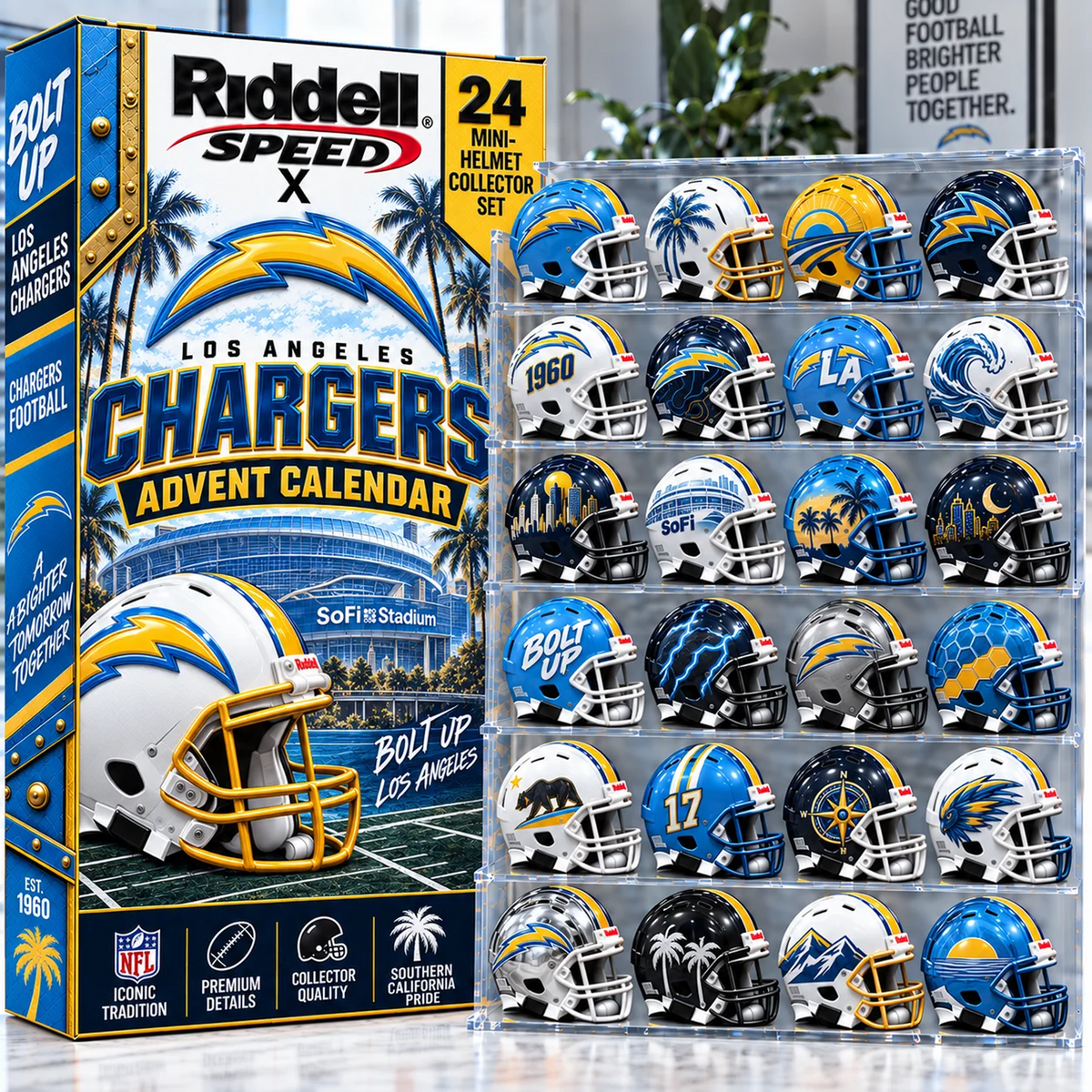LAC x Premium NFL Mini Helmet Advent Calendar