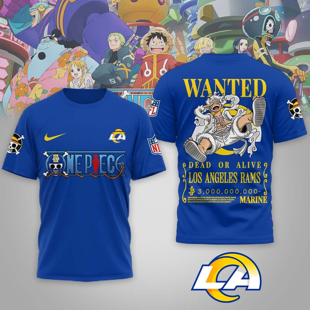 LAR Premium NFL Wanted Monkey D Luffy 3D Shirt DDT NTL