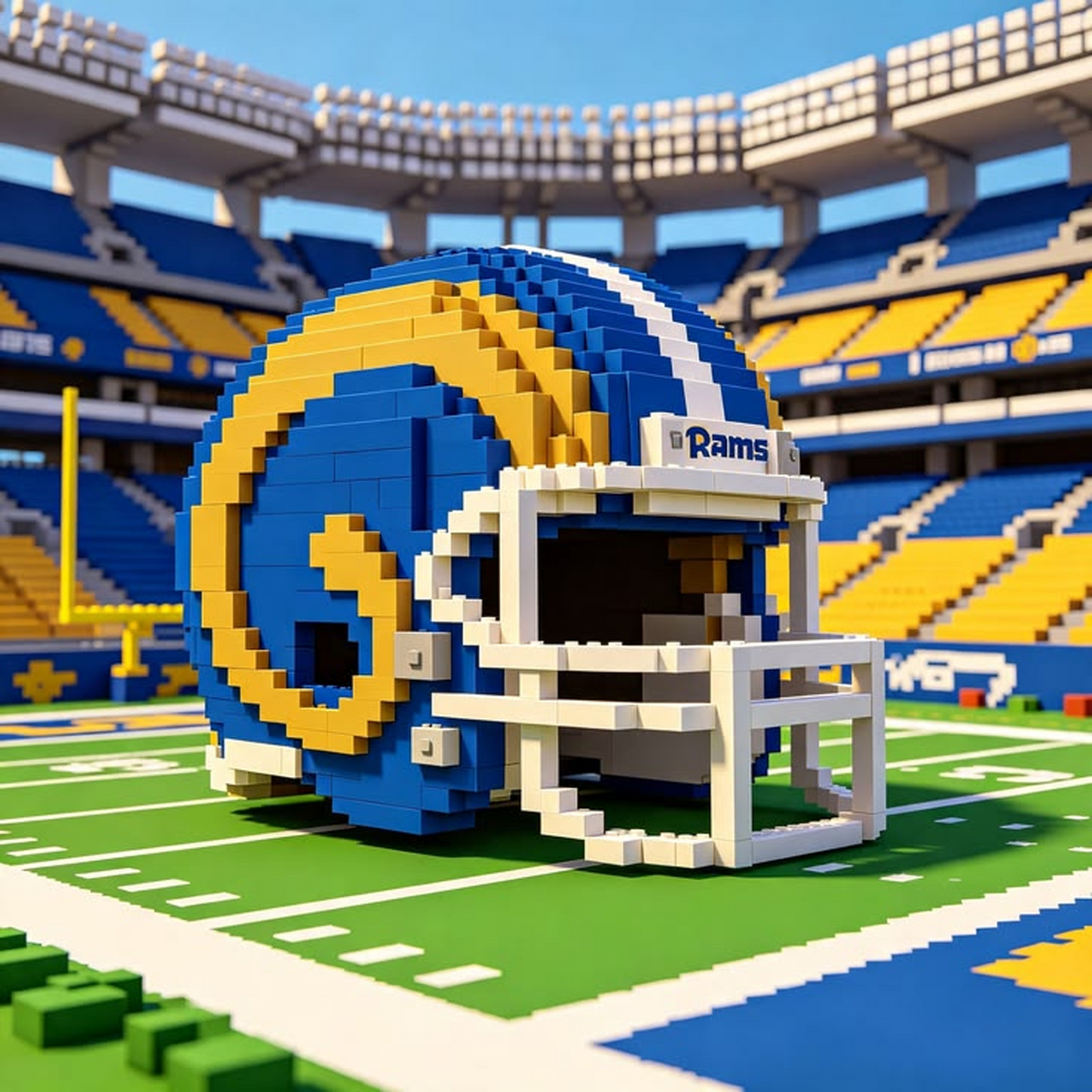 LAR X Custom NFL Game Day Football Helmet Building Block Set