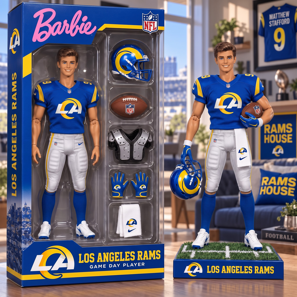 LAR X Personalized NFL Ken Doll Action Figure Box Set