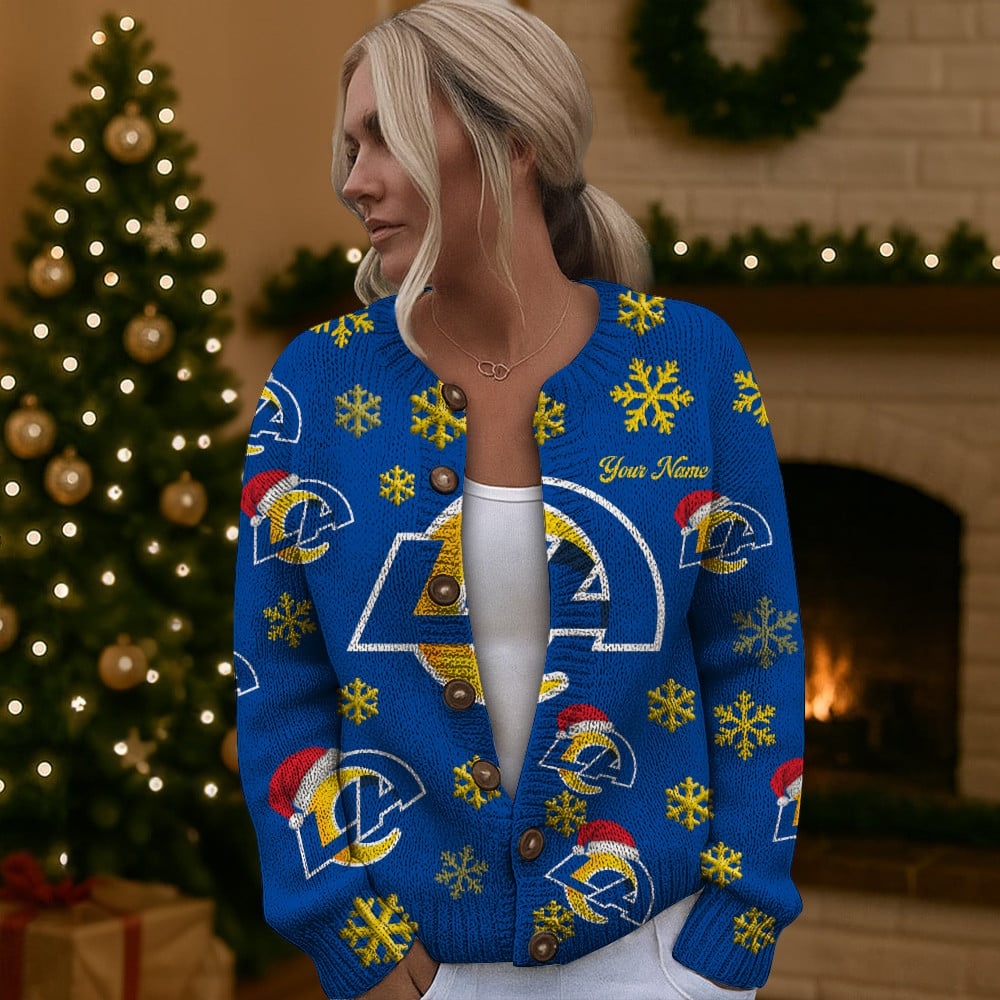 LAR x NFL Women Cardigan Sweater Christmas DDT CTND