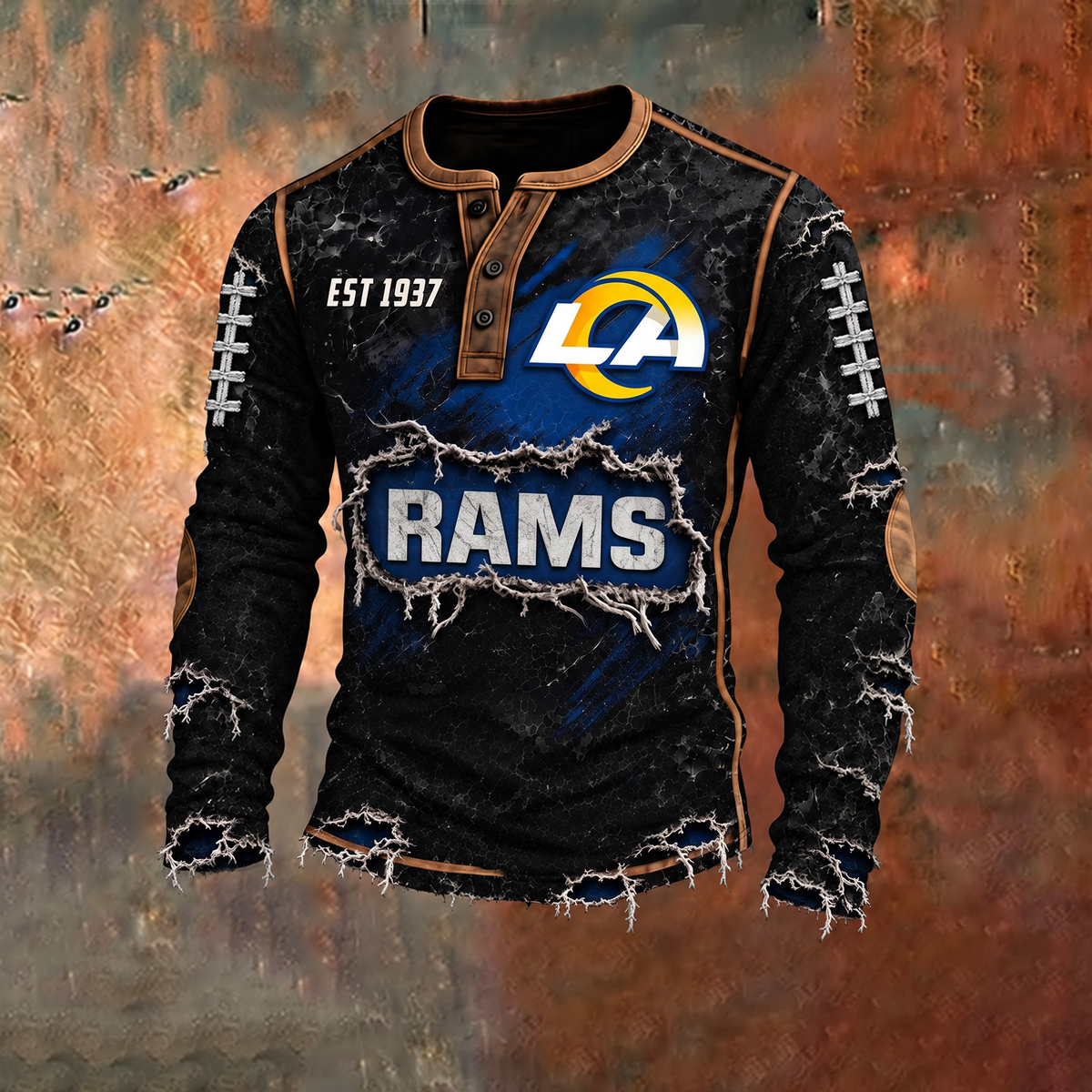LAR x PREMIUM NFL Distressed Long Sleeve Jersey