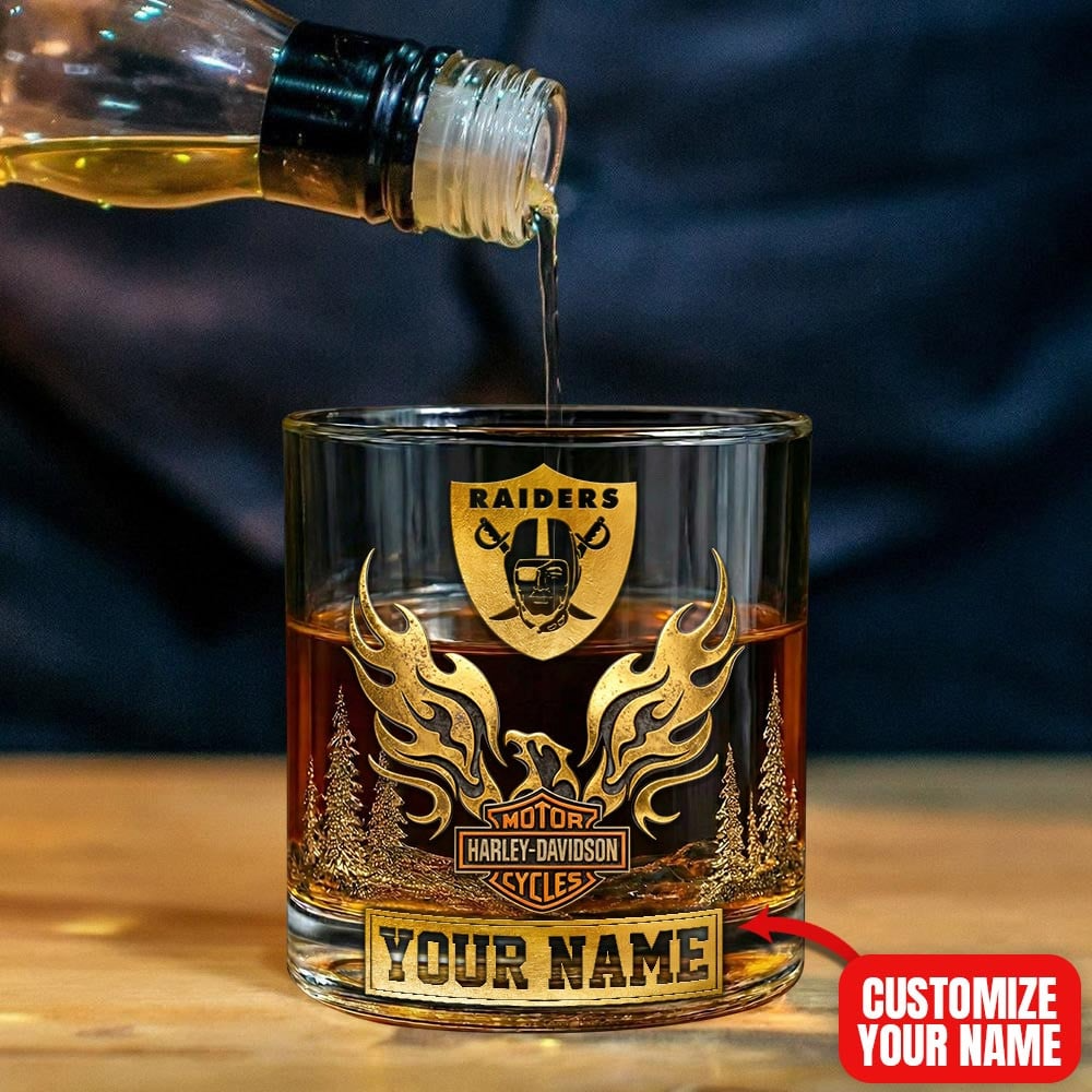 LVR Premium NFL Motorcycle Personalized Whiskey Glass DDT NTL
