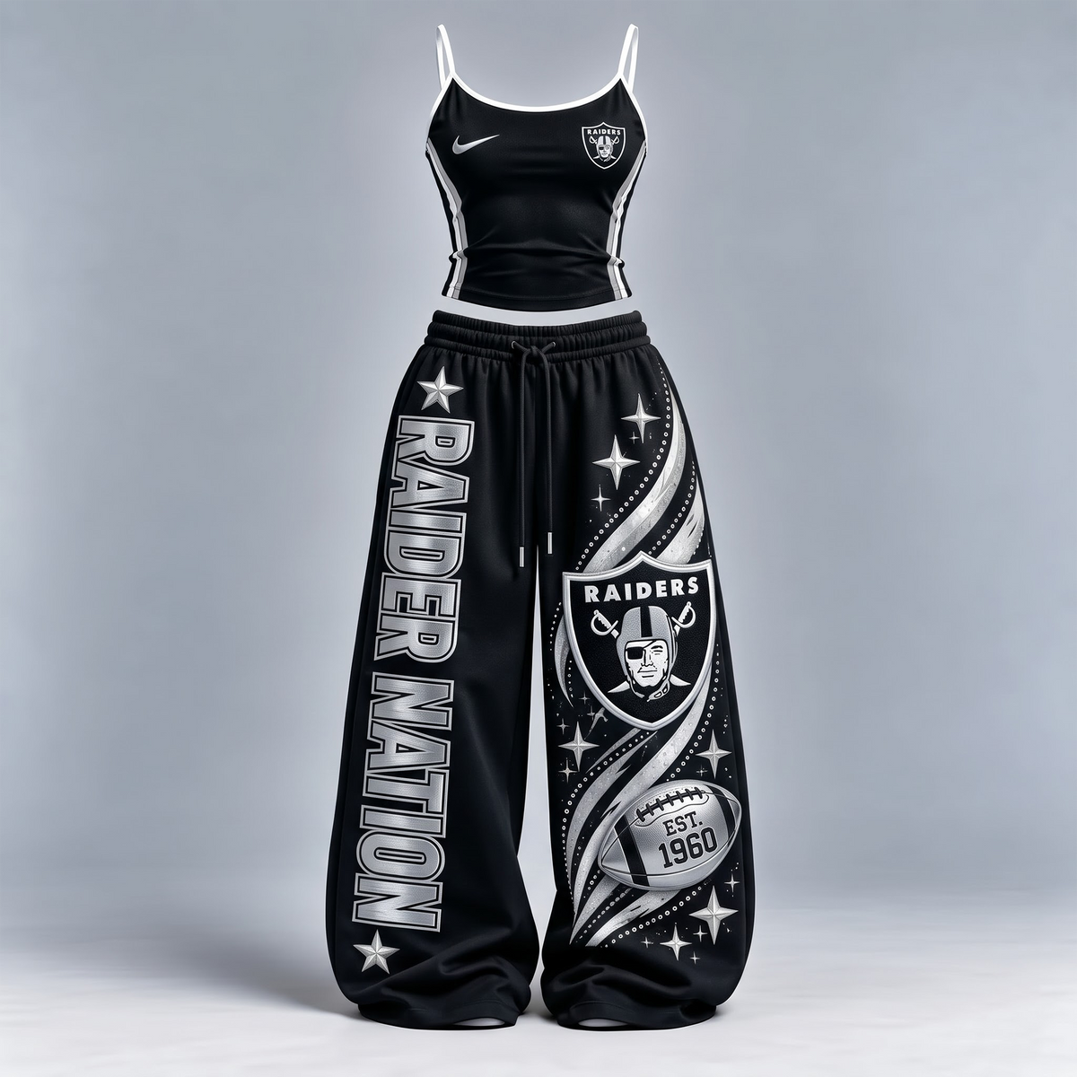 LVR x Premium NFL Sports-Inspired Cami & Wide-Leg Pants Set