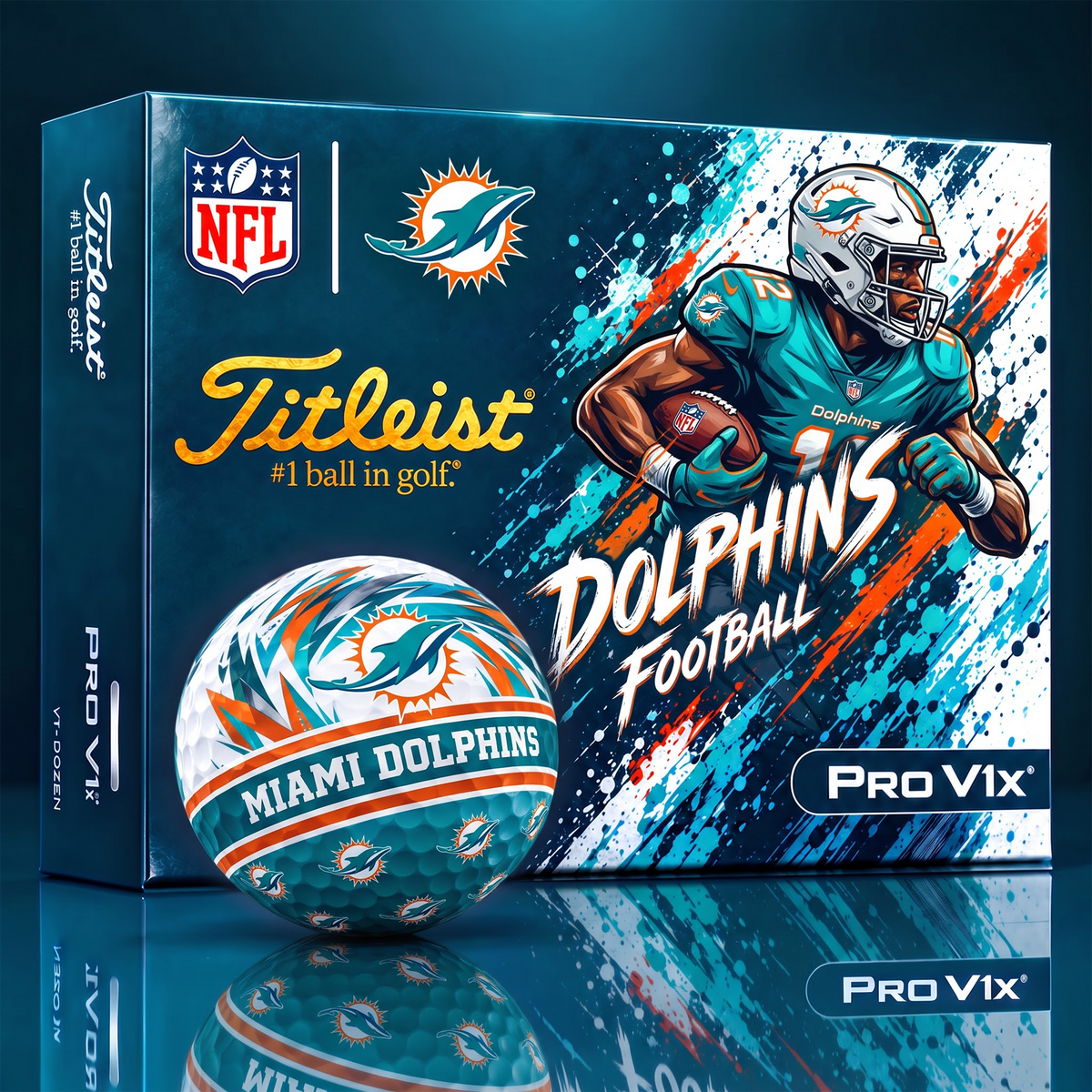 MD x Custom NFL Dynamic Paint Splatter Golf Balls