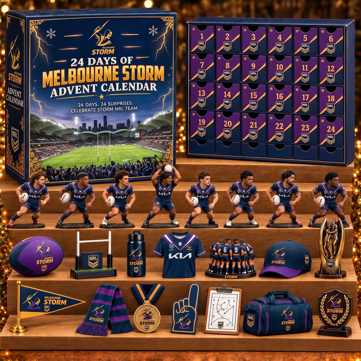 MEL X NRL Team Christmas Advent Calendar – 24 Days Mini Figure & Merchandise Collector Set