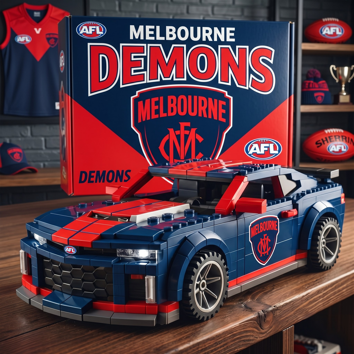 MEL x AFL Team Muscle Car Building Block Set