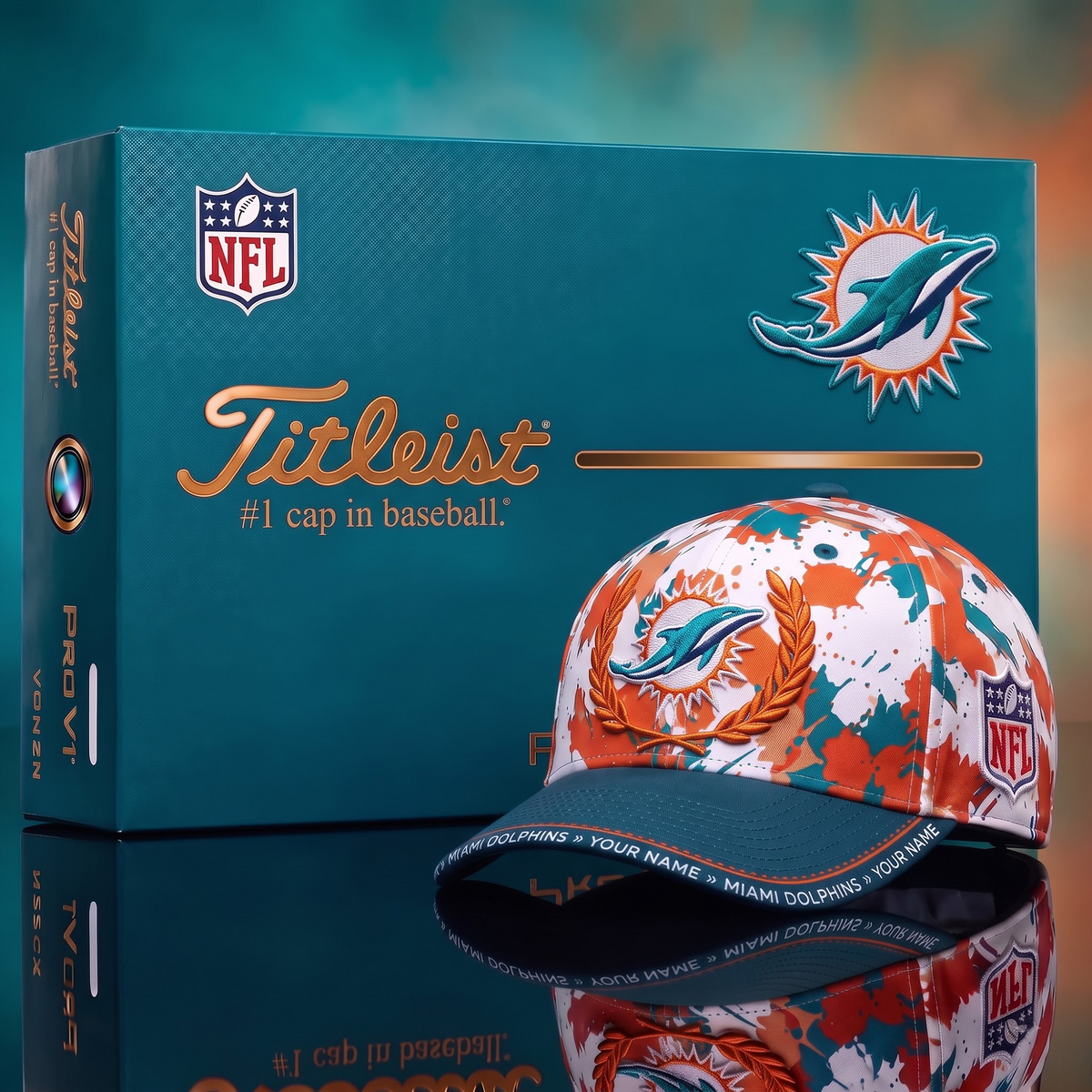 MIA X Premium NFL Titleist Baseball Cap with Gift Box