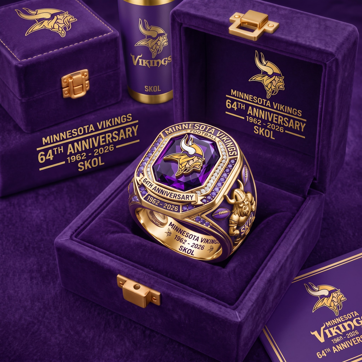 MIN X Custom NFL Team Anniversary Collector's Ring Set