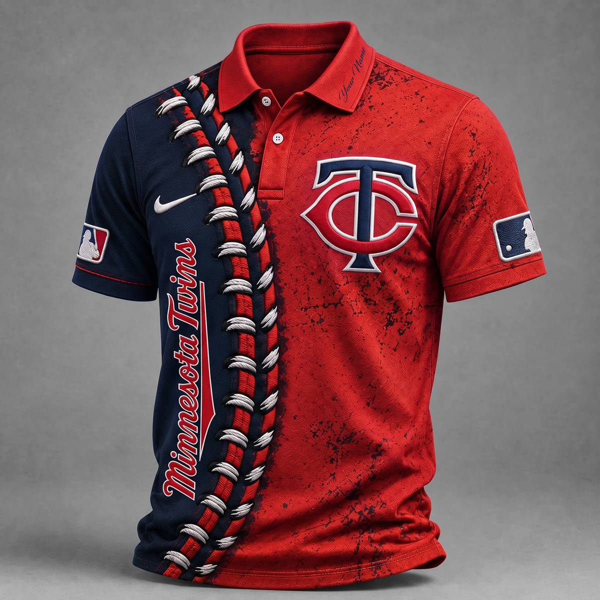 MIN X Premium MLB Baseball Stitch Polo Shirt
