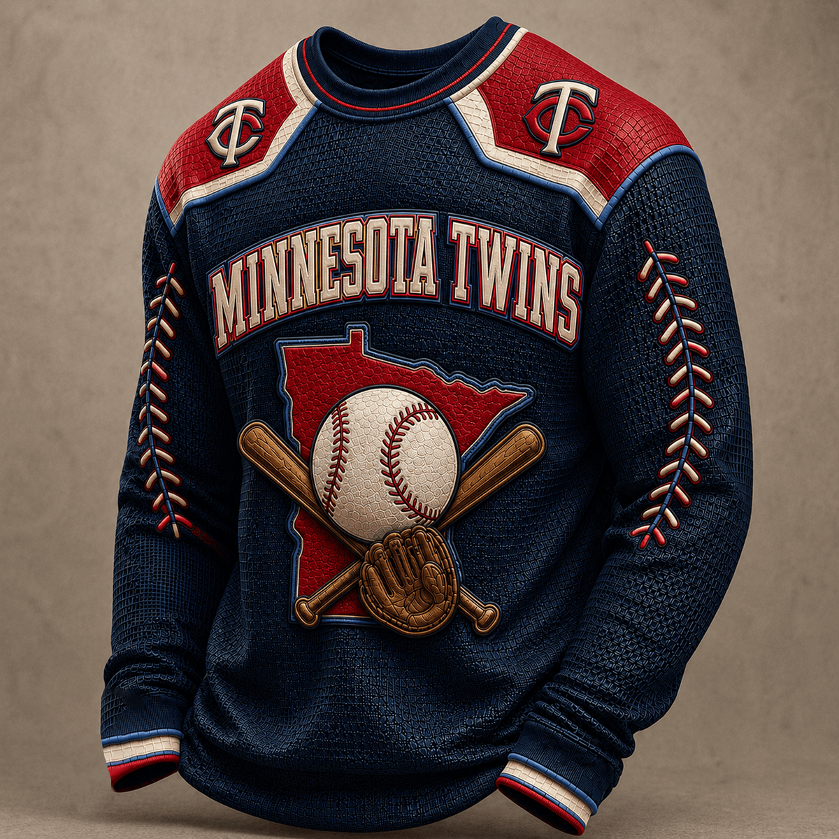 MIN X Premium MLB Vintage Baseball Stitch Sweatshirt