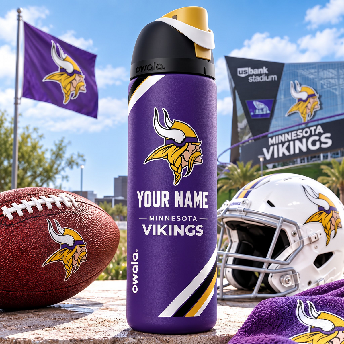 MIN X Premium NFL Owala Water Bottle
