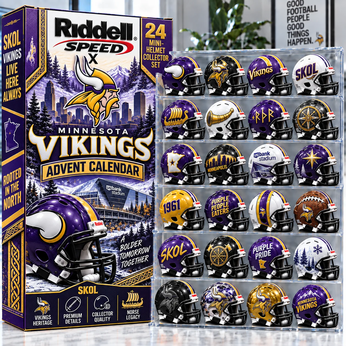 MIN x Premium NFL Mini Helmet Advent Calendar