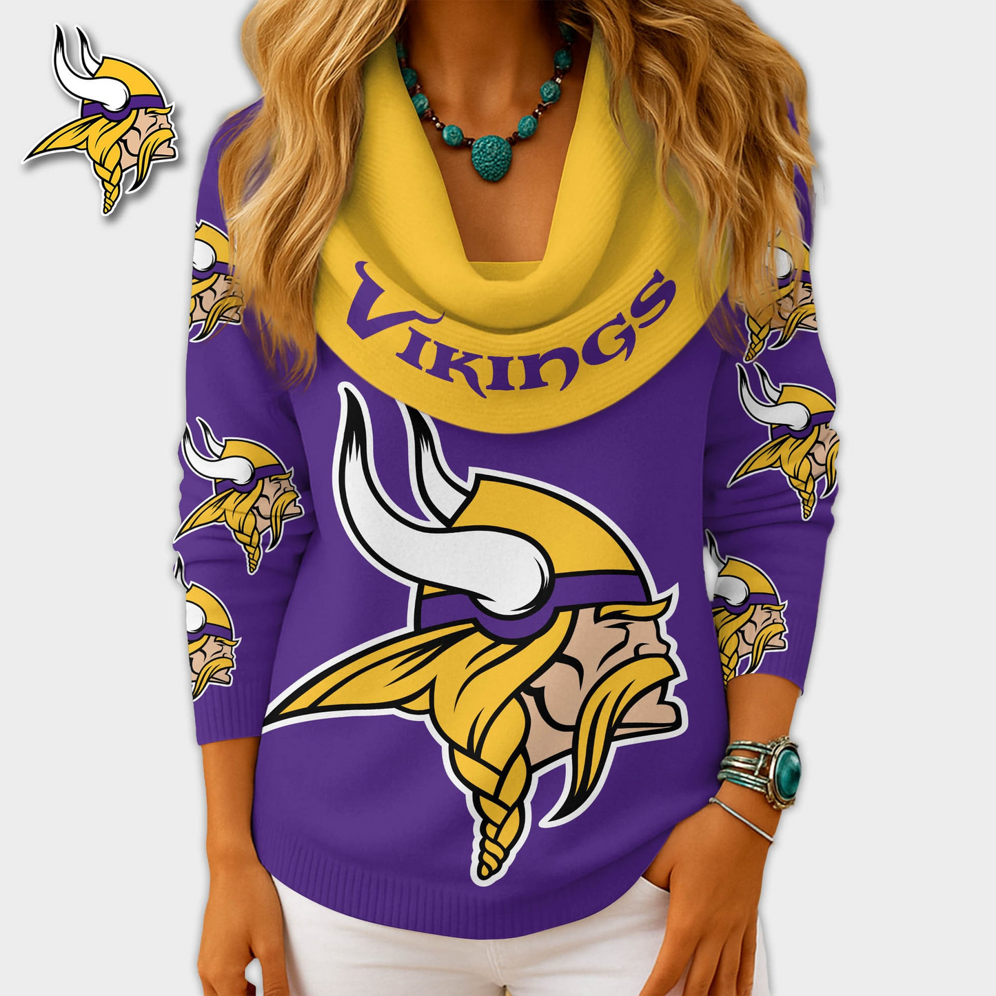 MV Premium NFL Fan Cowl Neck Sweater 3D Shirt DDT NTL