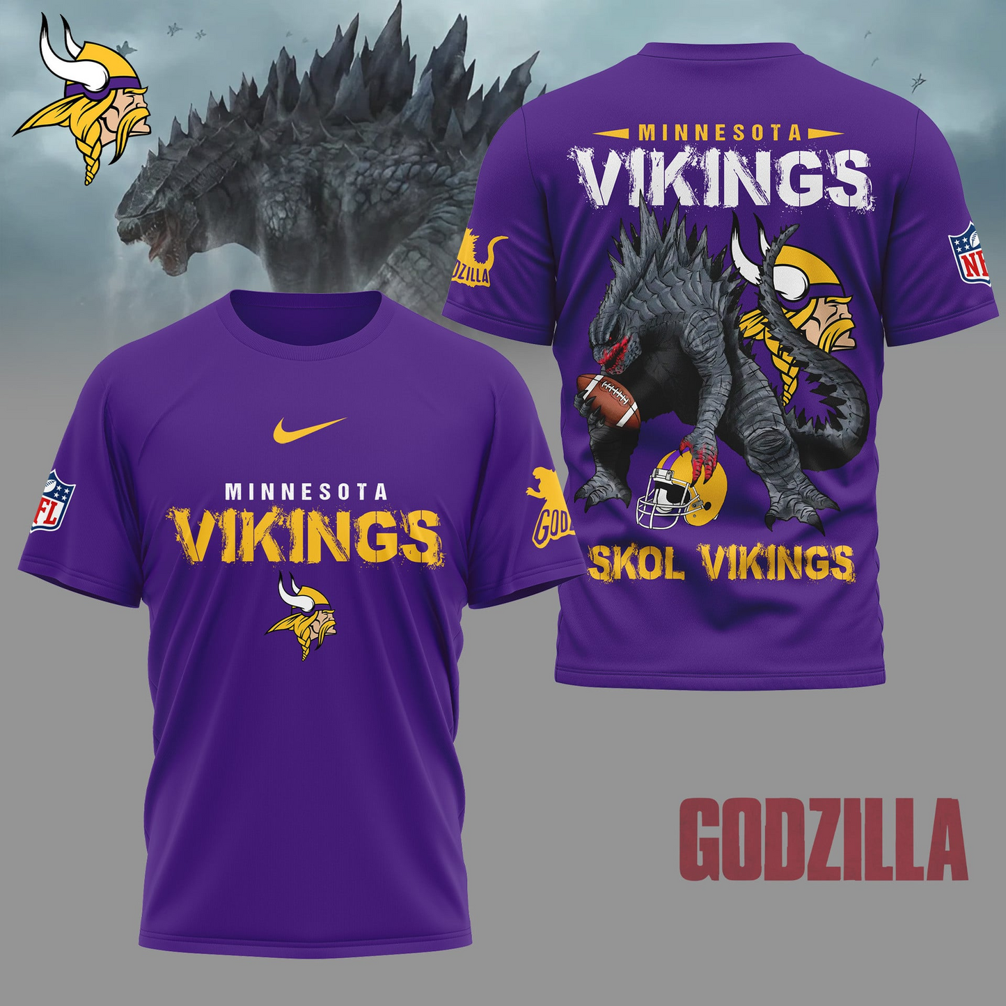 MV Premium NFL Godzilla Football Shirt DDT CTND